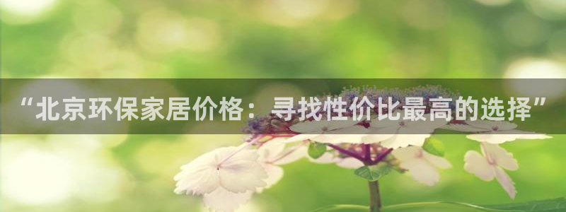 杏耀app怎样申请退款：“北京环保家居价格：寻找性价比最高的